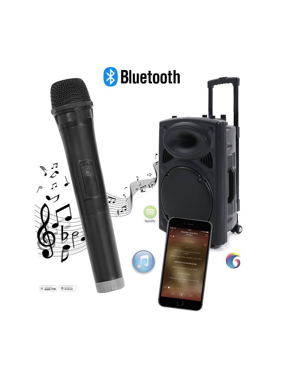 Altavoz Torre Karaoke Portatil Multimedia Bluetooth con mando – ZoiProduct