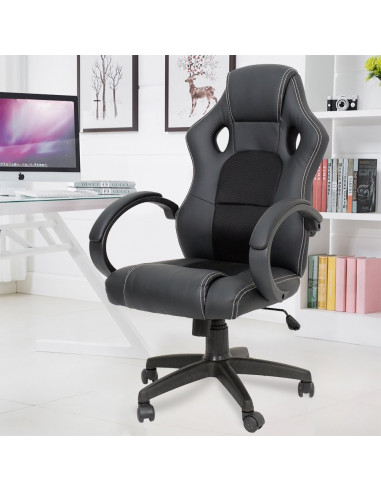 ISE Fauteuil de bureau Chaise de bureau  Fauteuil ergonomique - Coloris noir SY-6002BK