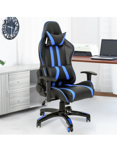 ISE Fauteuil de bureau Fauteuil ergonomique Chaise de bureau  - Coloris bleu SY-6003BL