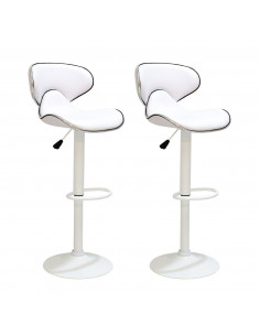 ISE Bar Stool Adjustable Bar Stool Set of 2 - White SY-6001WH