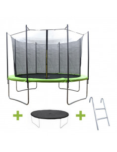 ISE Trampolín Redondo con Red de Seguridad y Escalera 14FT SY-1104