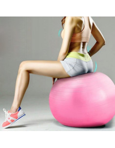 Cuerda de salto ajustable ISE de 3 m y Gym Ball (rosa) de...