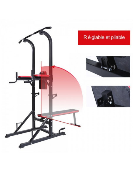 ISE FIT. SY-4006B • POWER TOWER + BANC MUSCULATION RÉGLABLE ET PLIANT
