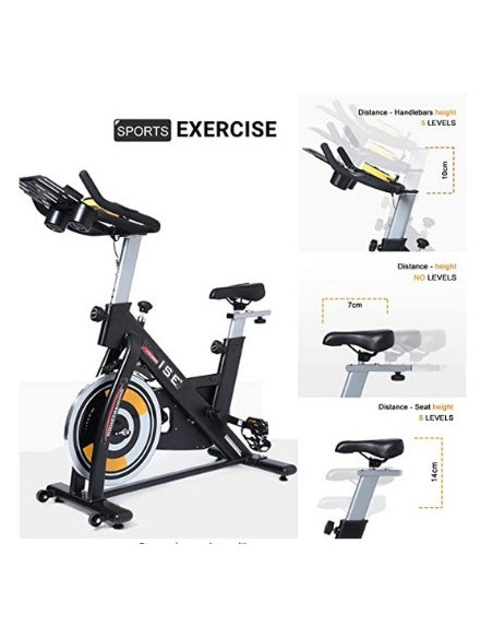 ISE - Vélo d'Appartement Silencieux Vélo d'Intérieur Vélo Sport Biking Indoor SY-7909
