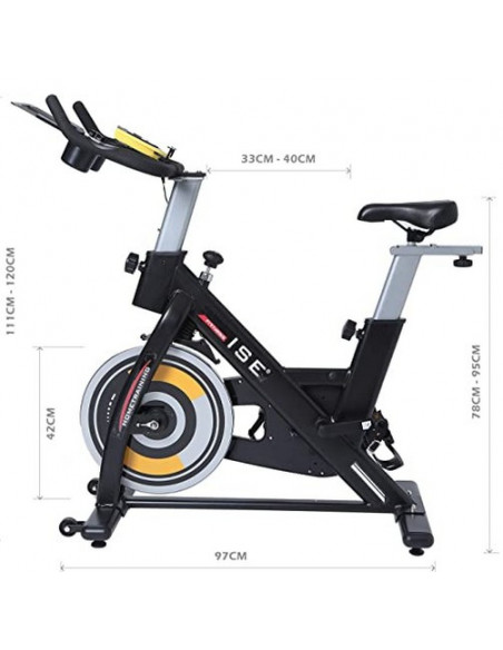 ISE - Vélo d'Appartement Silencieux Vélo d'Intérieur Vélo Sport Biking Indoor SY-7909