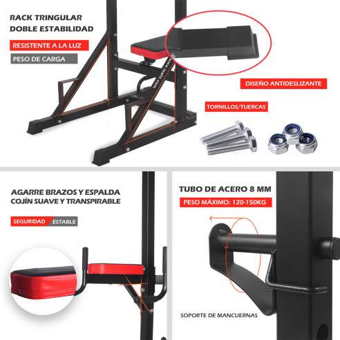 ISE FIT. SY-4006B • POWER TOWER + BANC MUSCULATION RÉGLABLE ET PLIANT