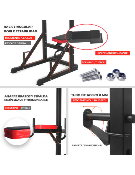 ISE FIT. SY-4006B • POWER TOWER + BANC MUSCULATION RÉGLABLE ET PLIANT