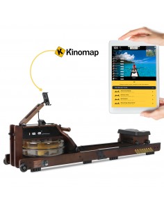 ISE FIT. SY-2023. WOODEN WATER ROWER. Vertical storage. Bluetooth (App Kinomap). Electric water pump.