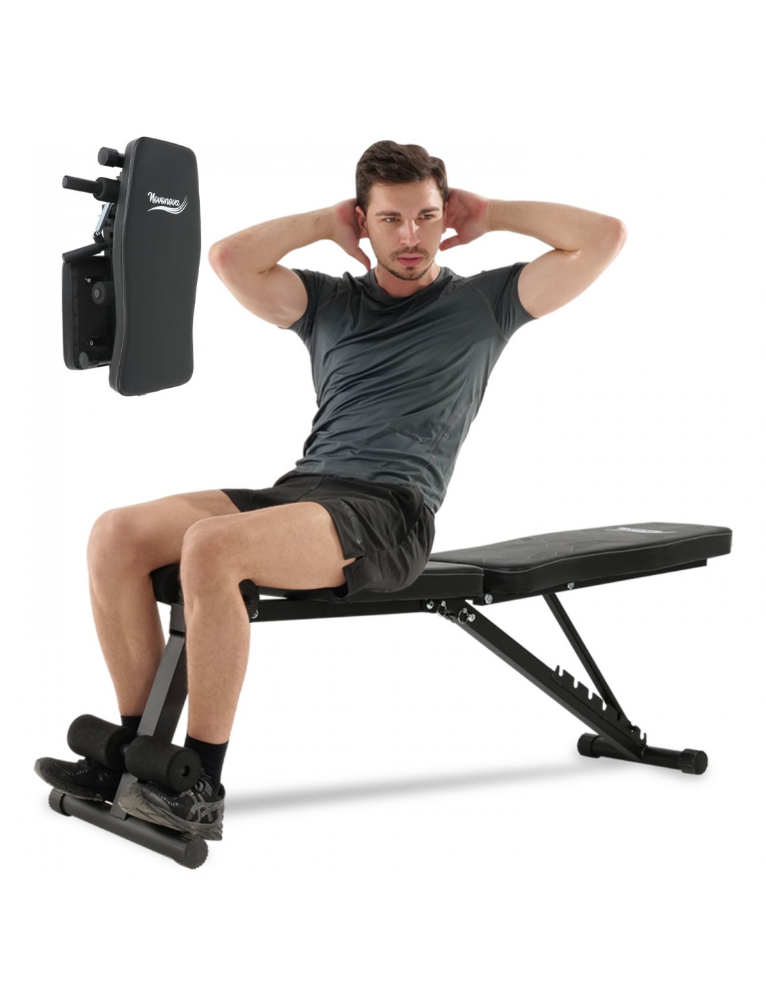 Panca Pieghevole Multifunzione ZIPRO - Per Sollevamento Pesi, Fitness, Sit-Up, Con Pressa Gambe